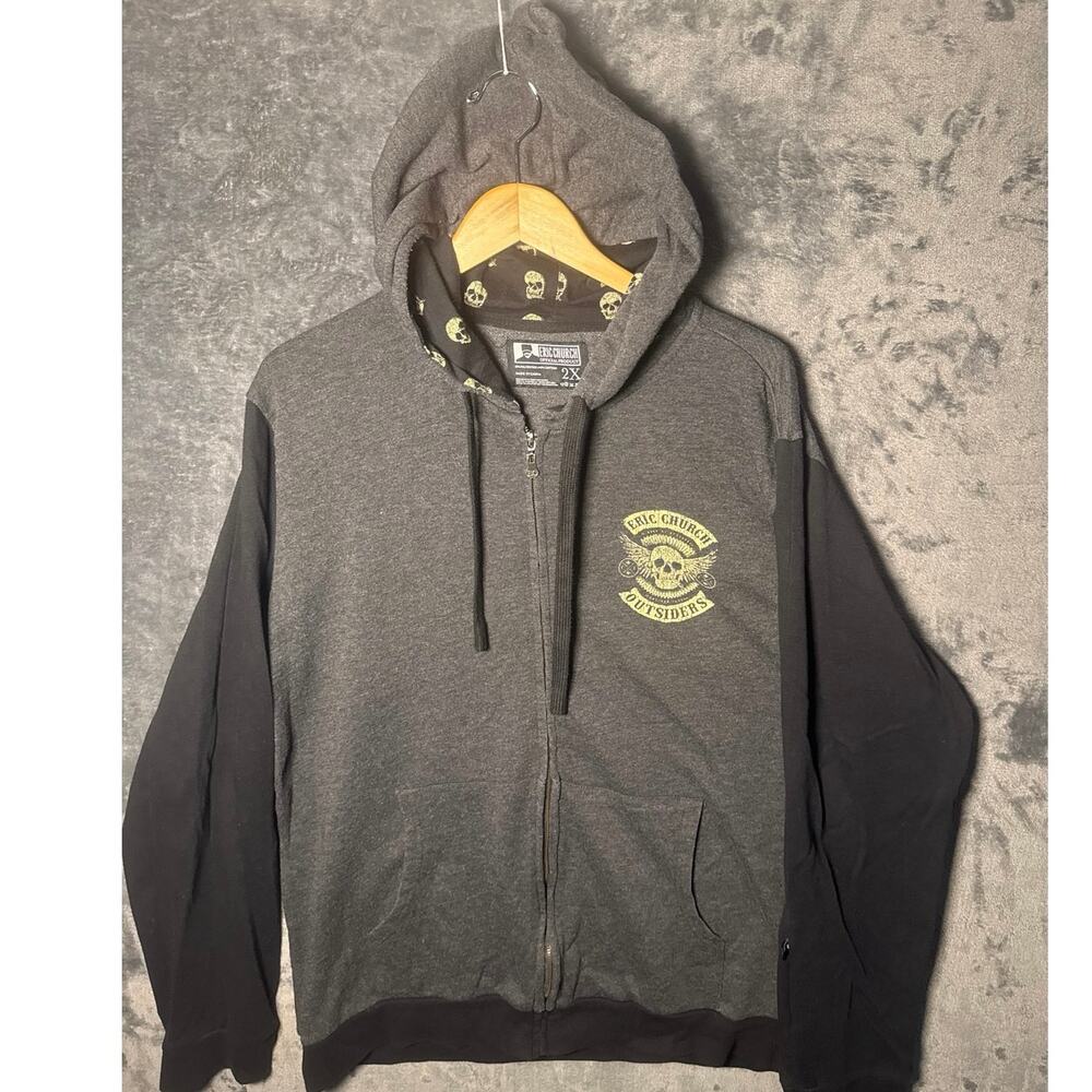 Band x Eric Church Official Merchandise “Outsiders” Full Zip Hoodie 2XL Gray